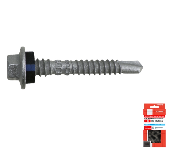Trade Pack - Self Drilling Hex Top Grip with Sealing Washer - Coarse Thread