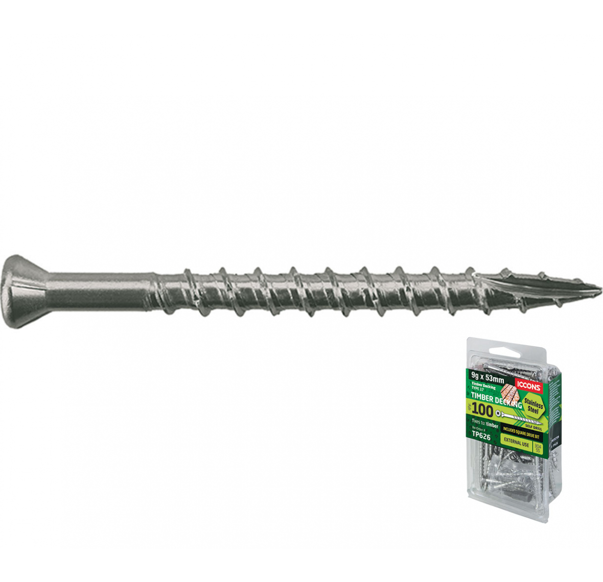 Trade Pack Trim Head Decking Screw Coarse Thread ICCONS