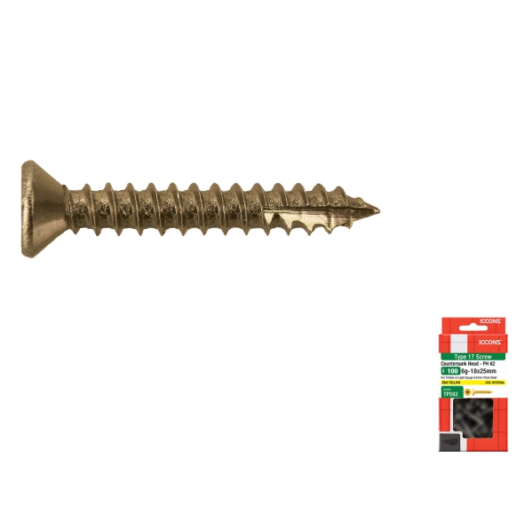 Trade Pack - Type 17 Countersunk Head - Coarse Thread