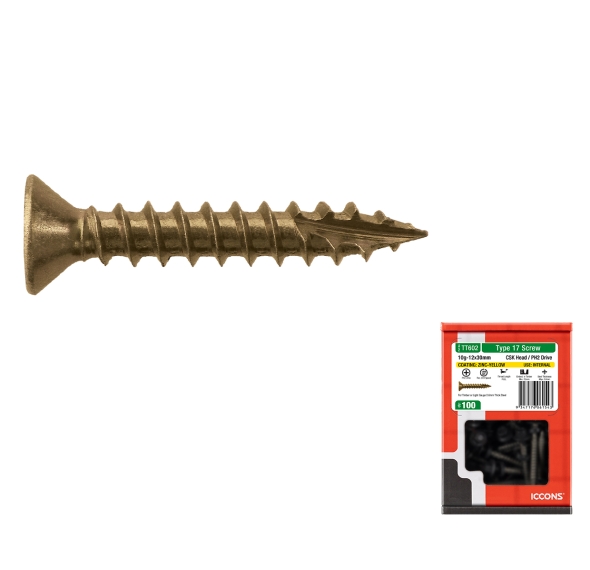 Trade Tub - Type 17 Countersunk Head - Coarse Thread