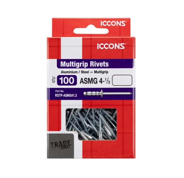 Aluminium / Steel - Multigrip Head Rivets (Trade Pack)