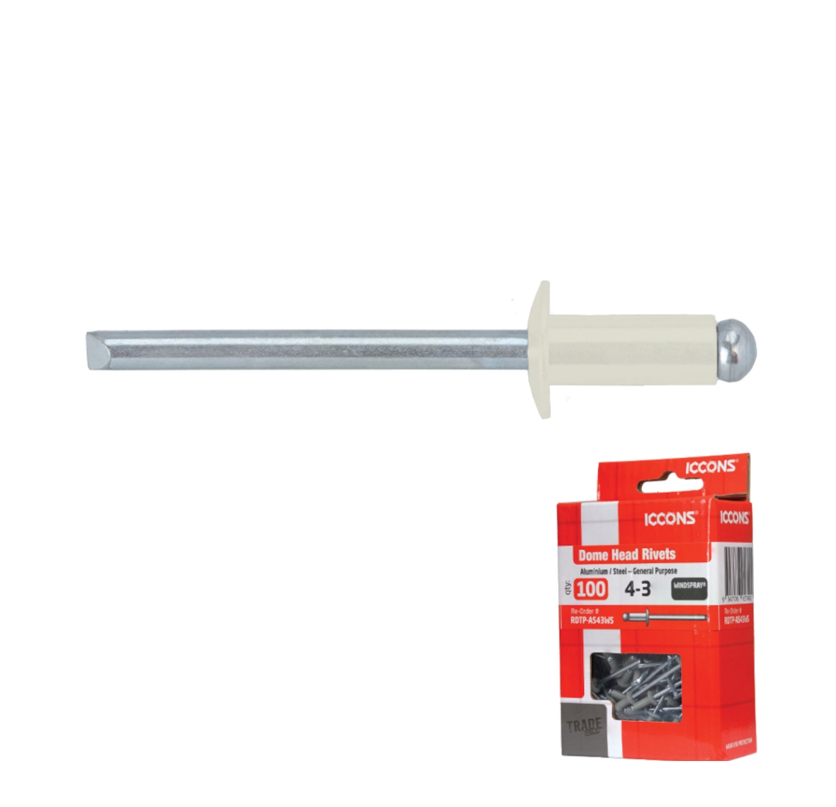 Painted - Aluminium / Steel - Dome Head Rivets (Trade Pack)